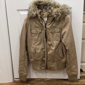 Aeropostale fur hooded jacket